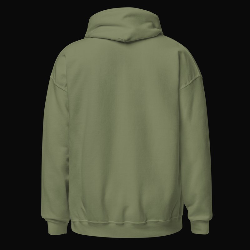 Sudadera con capucha verde Carpfishing & Friends, vista trasera